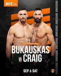 UFC Modestas Bukauskas vs Paul Craig Upcoming Sept 6 match, Night Paris 2025
